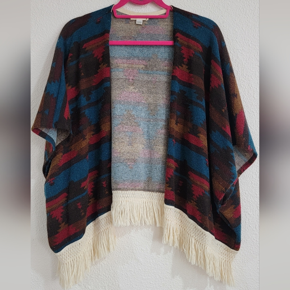 Mauve fringe boho cardigan M